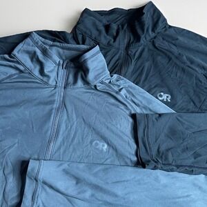 Lof of 2 Outdoor Research Echo 1/4 Zip Shirts Mens XXL Black Gray Performance
